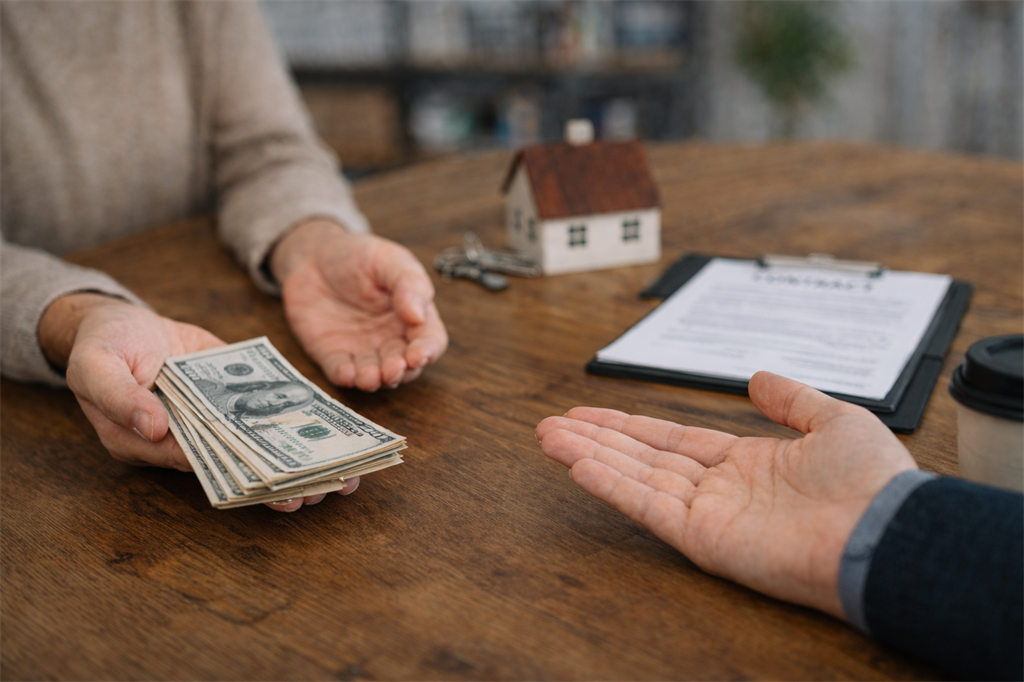 Conseiller immobilier qui conseille une cliente lors d'un rendez-vous